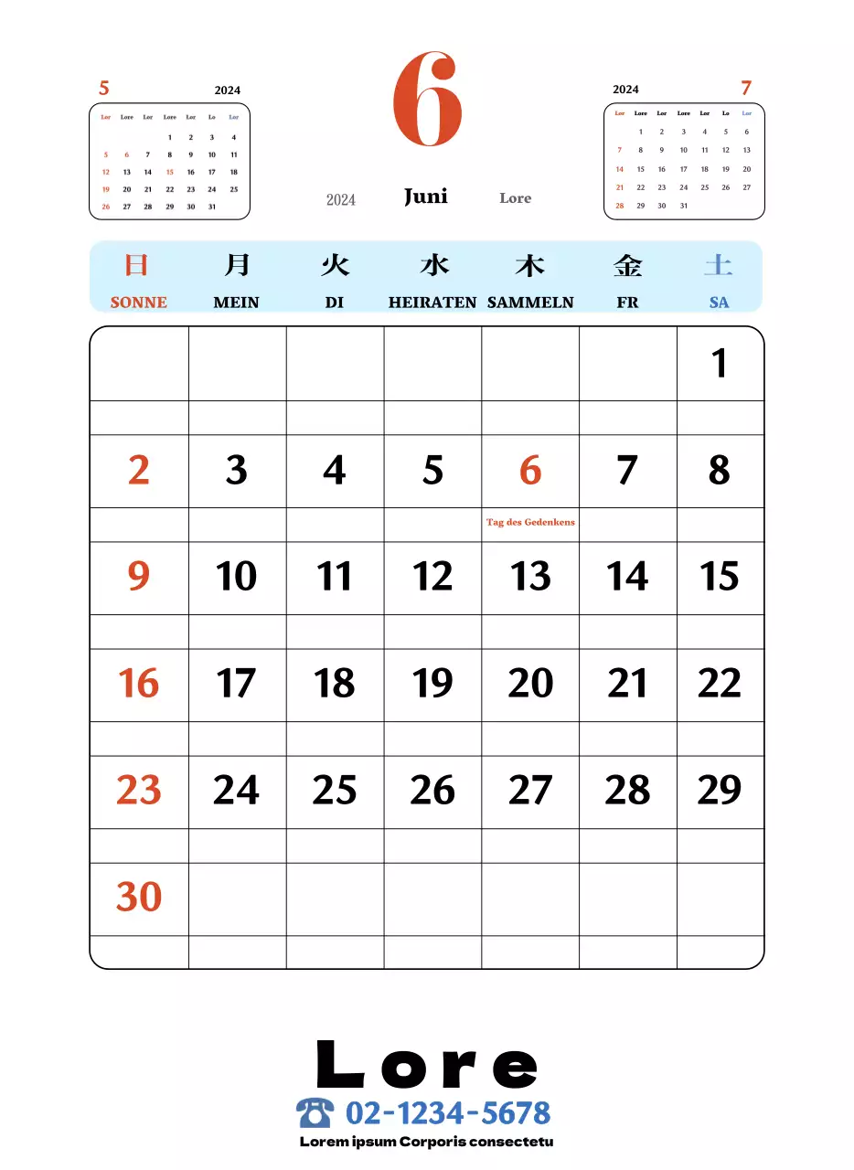 Rote und blaue Retro-Untersetzer Erinnerungskalender