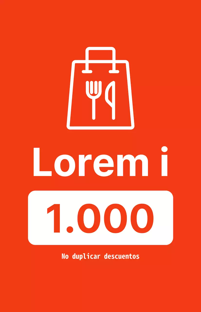 Promocione los descuentos en los envases con un texto blanco contrastado sobre fondo rojo