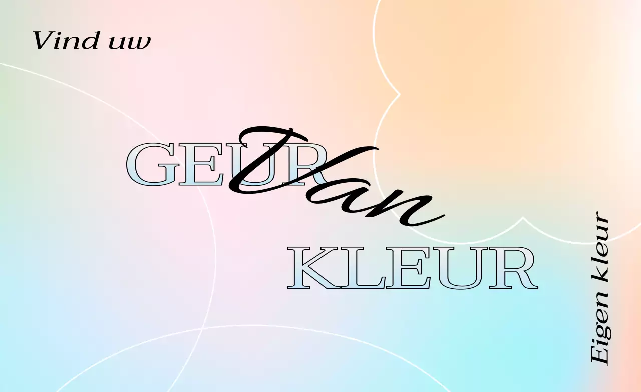 De merchandise van de tentoonstelling heeft kleurrijke verlopen en een dromerige sfeer