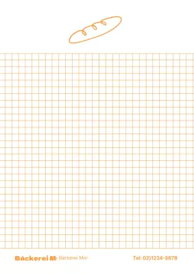 Einfaches Notizblockdesign mit Bäckerei-Illustrationen