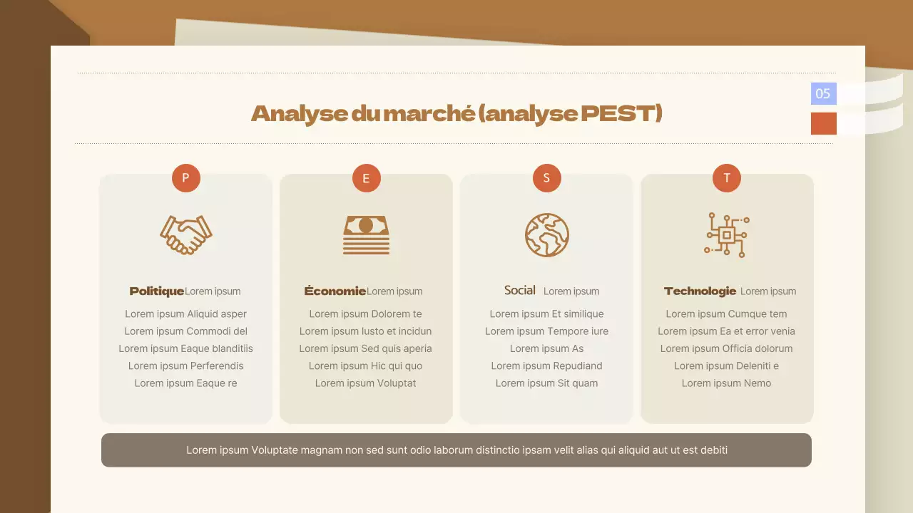 Recherche d'entreprise soignée dans un cadre de mallette marron