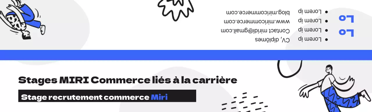 Un kit de bienvenue pour commémorer votre stage de fin d'études avec une illustration humaine en bleu et noir.