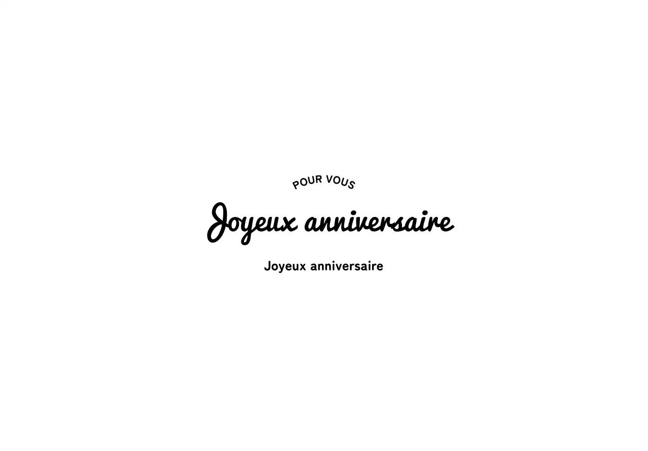 Jeu d'enveloppes de cartes d'anniversaire en cursive arrondie