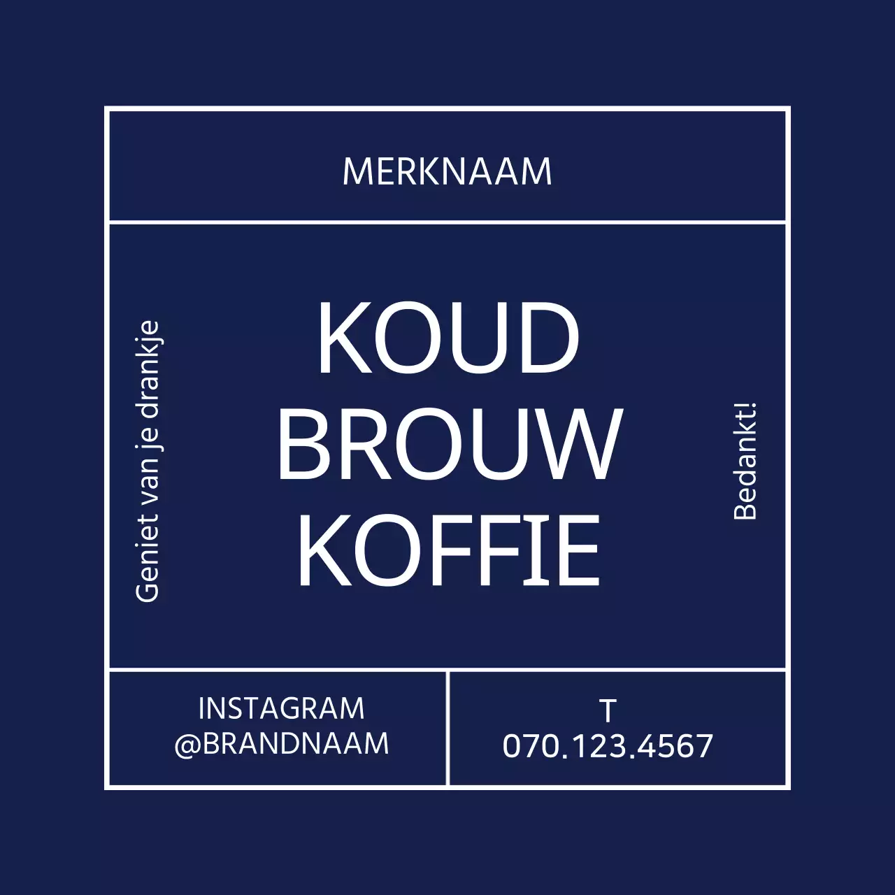 Marineblauw Eenvoudig Frame Café