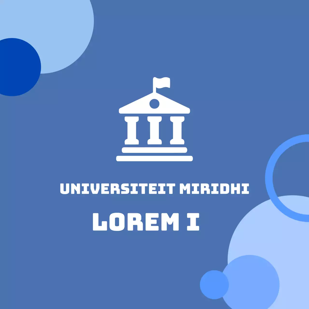 Een blauwe achtergrond van balsa met een logo van de school.