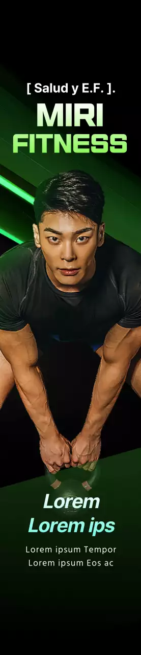 Fitness PT promocional en negro y verde fluorescente