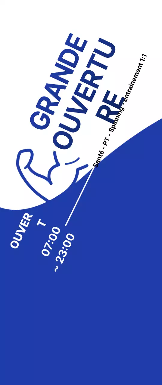 Promouvoir l'Open Fitness avec un look bleu et blanc cool