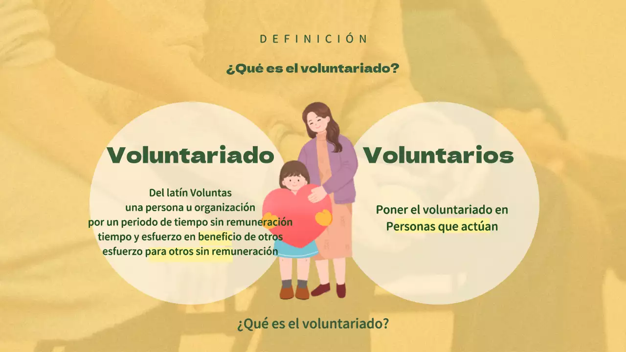 Materiales de formación de voluntarios verdes y amarillos para alumnos de enseñanza media