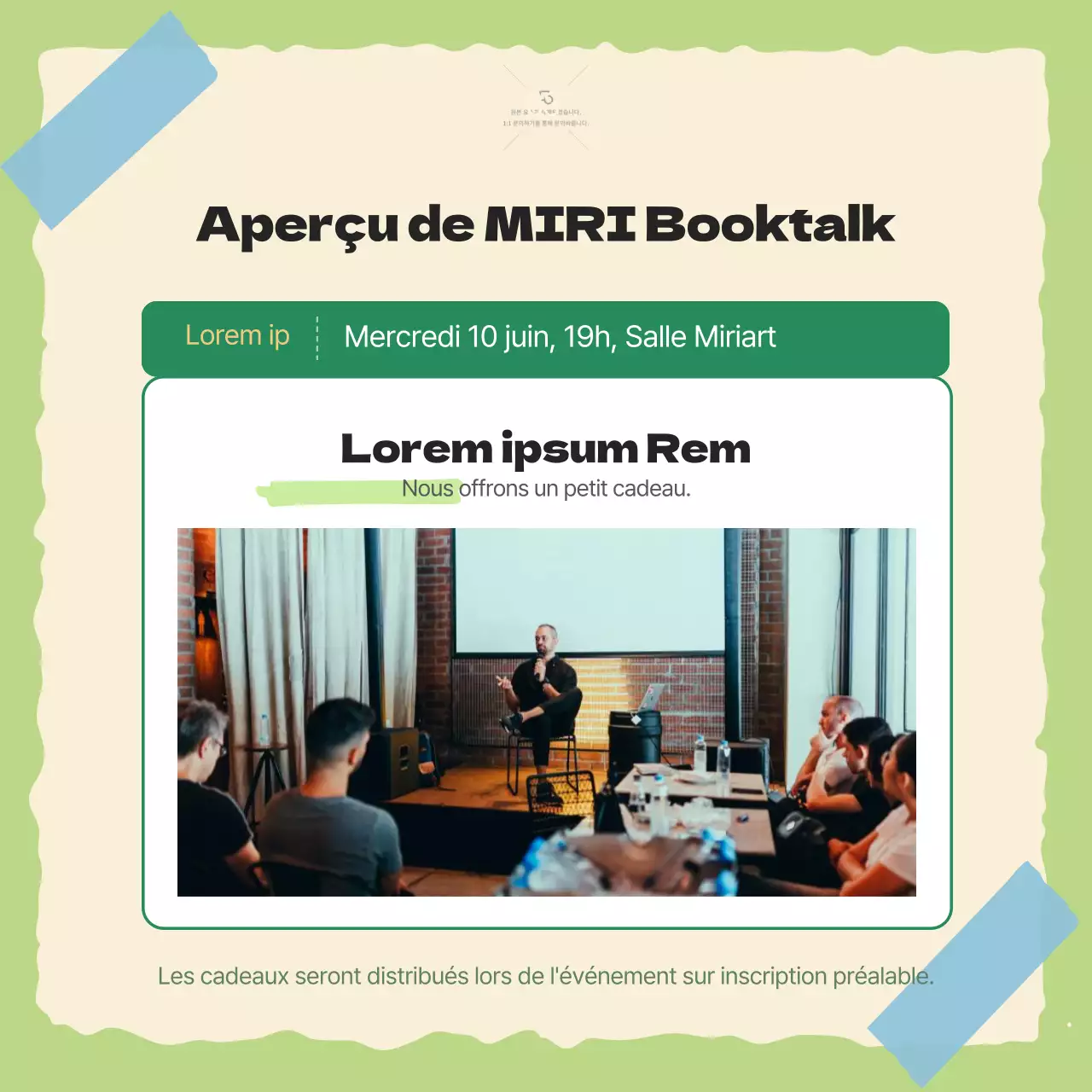 Conférence de presse à l'occasion du lancement d'un livre conceptuel illustré en beige-vert