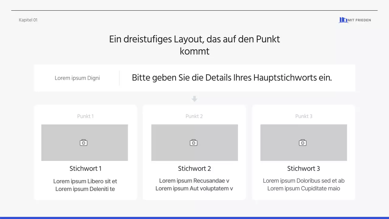 Einfacher, sauberer Unternehmensvorschlag in Blau-Grau