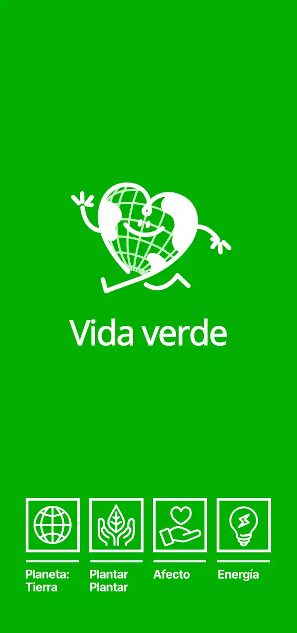 Promueve un campamento ecológico con un simpático personaje de color verde con forma de corazón.