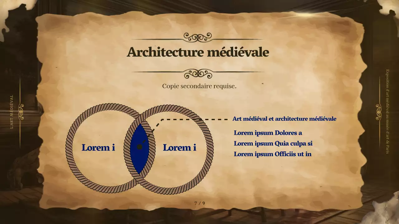 Art médiéval encadré en marron pour un aspect élégant dans le matériel promotionnel