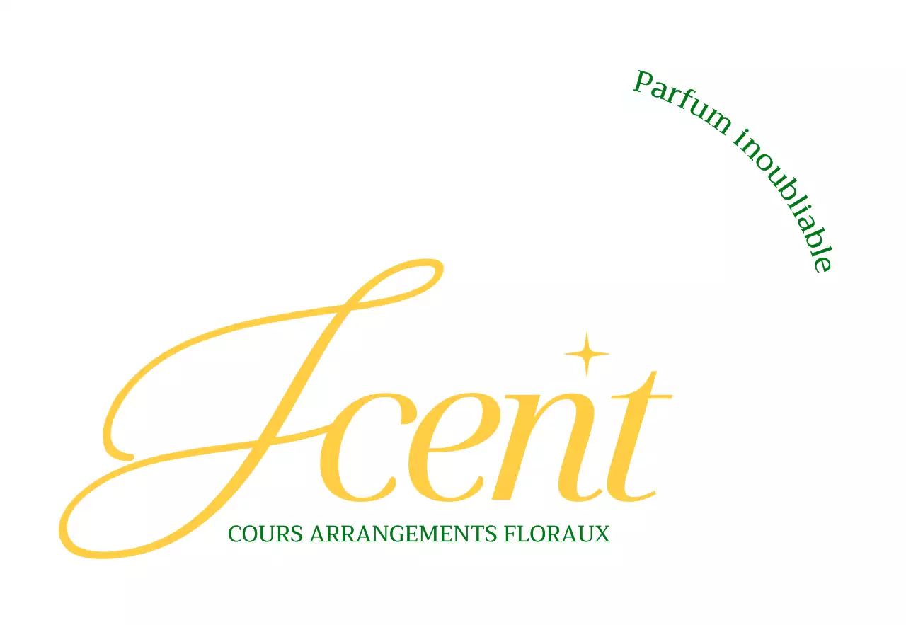 Texte simple en vert et jaune pour promouvoir un magasin de fleurs