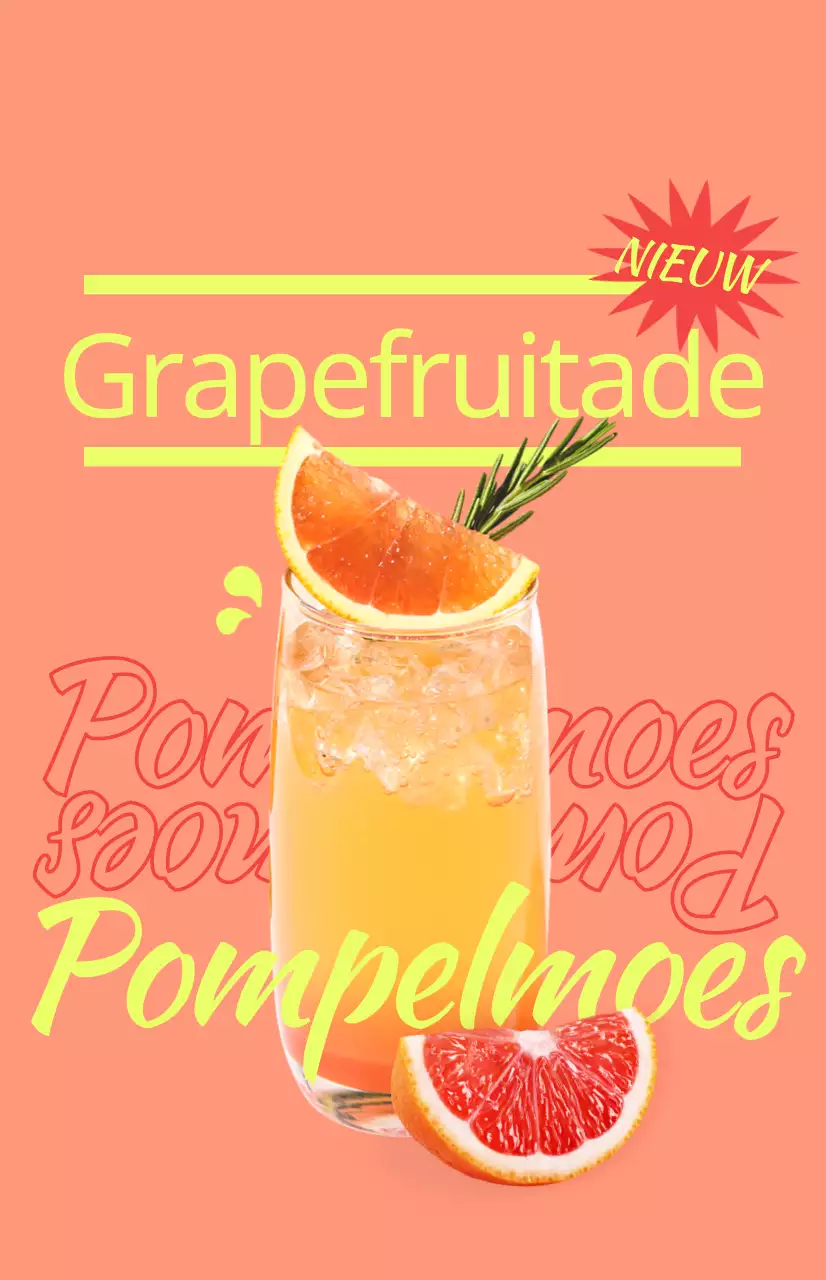 Promoot het menu van je café met kleurrijke geïllustreerde afbeeldingen van drankjes en tekst