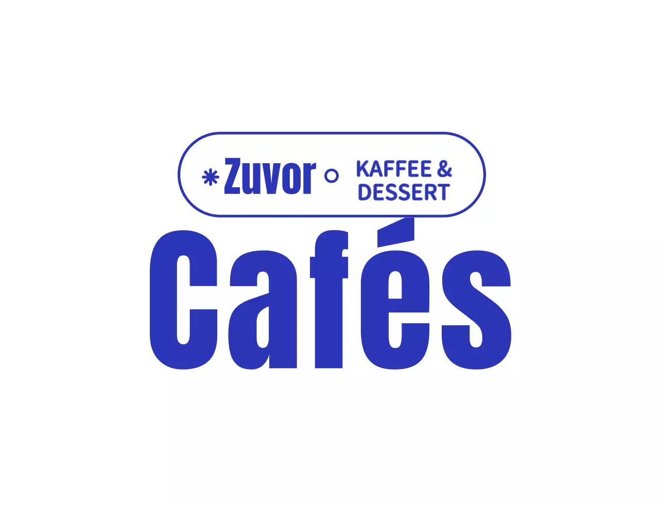 Marineblau und weiß niedlichen Tasse Charakter Coffee-Shop-Logo-Stil