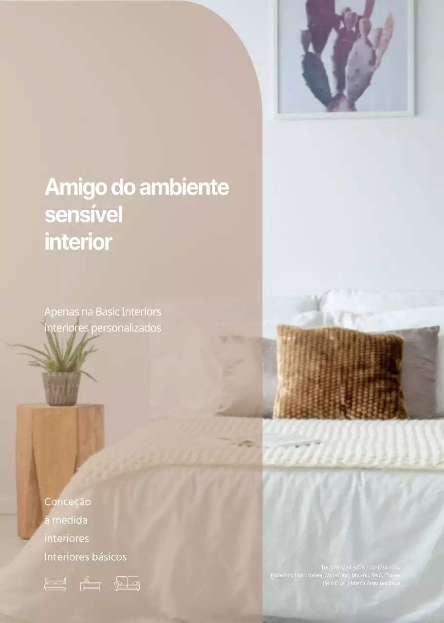 Promoção de uma casa de interior moderna e simples em bege e branco