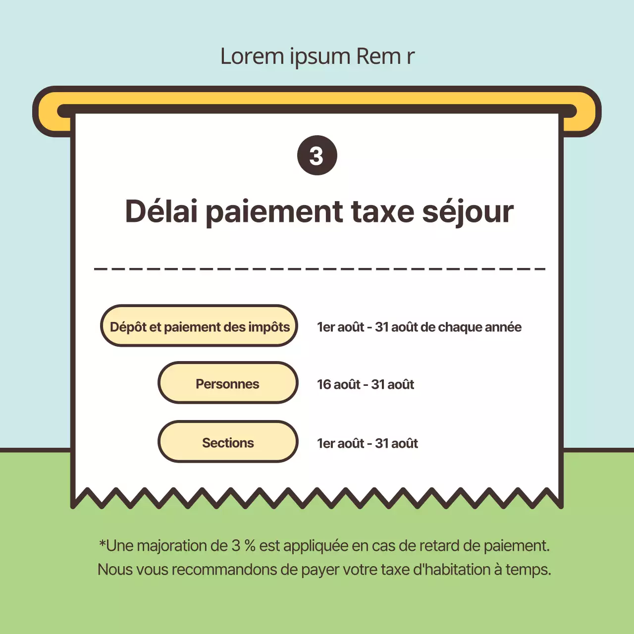 Mettre en évidence les illustrations mignonnes aux couleurs pastel Payer sa déclaration d'impôt sur le revenu des résidents