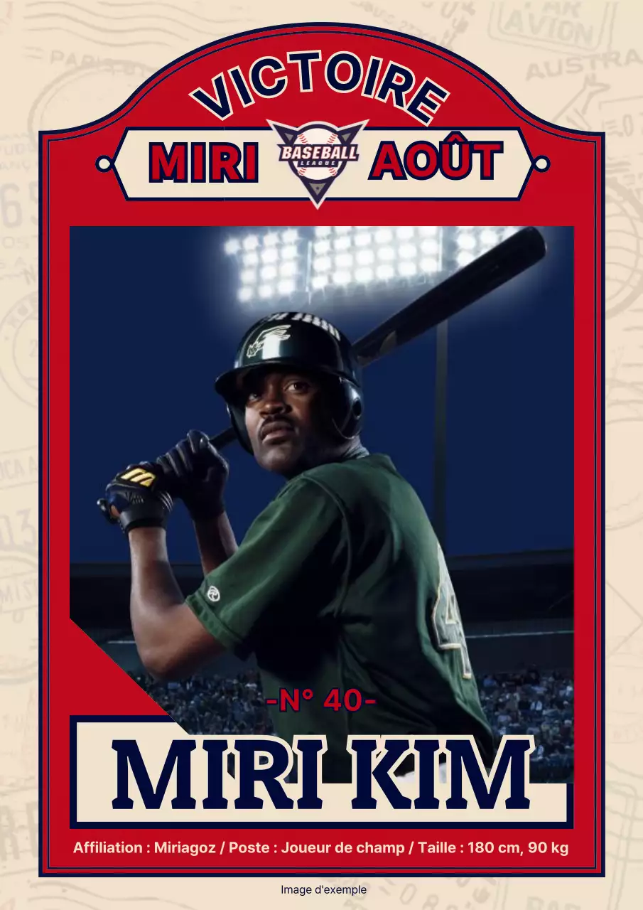 Promouvoir un joueur de baseball avec un concept rétro en rouge et beige