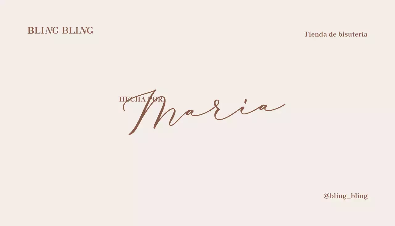 Tarjeta de visita de joyería clásica en beige y marrón