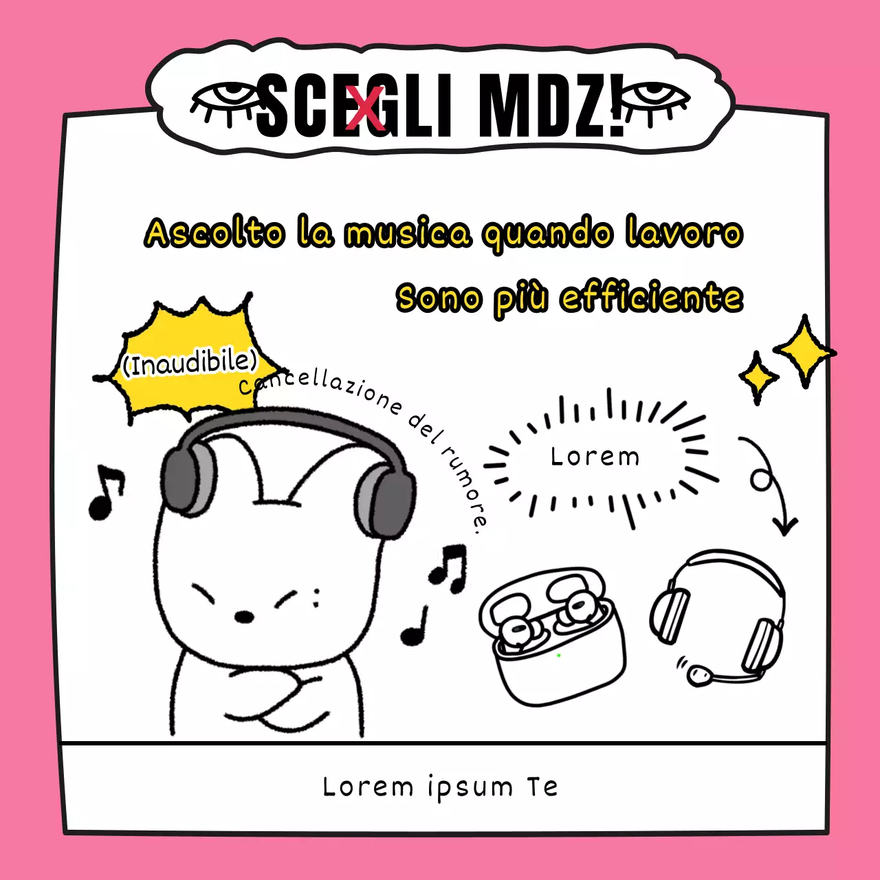 Simpatica promozione di merchandising parodistico Gen MZ disegnata a mano su sfondo rosa