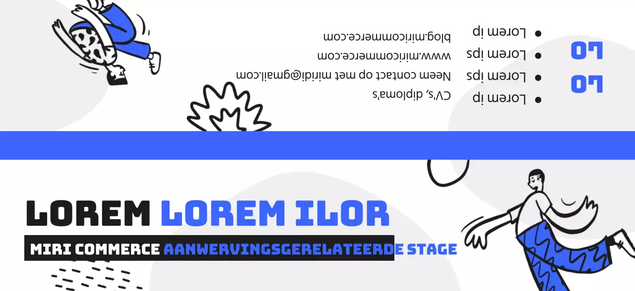 Een welkomstpakket ter herinnering aan je loopbaanstage met een blauw-zwarte menselijke illustratie.