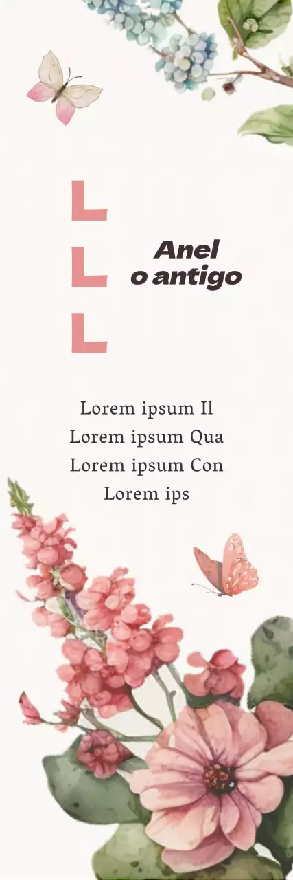 Feliz Dia dos Pais inspirado na caligrafia com flores e borboletas cor-de-rosa em aguarela