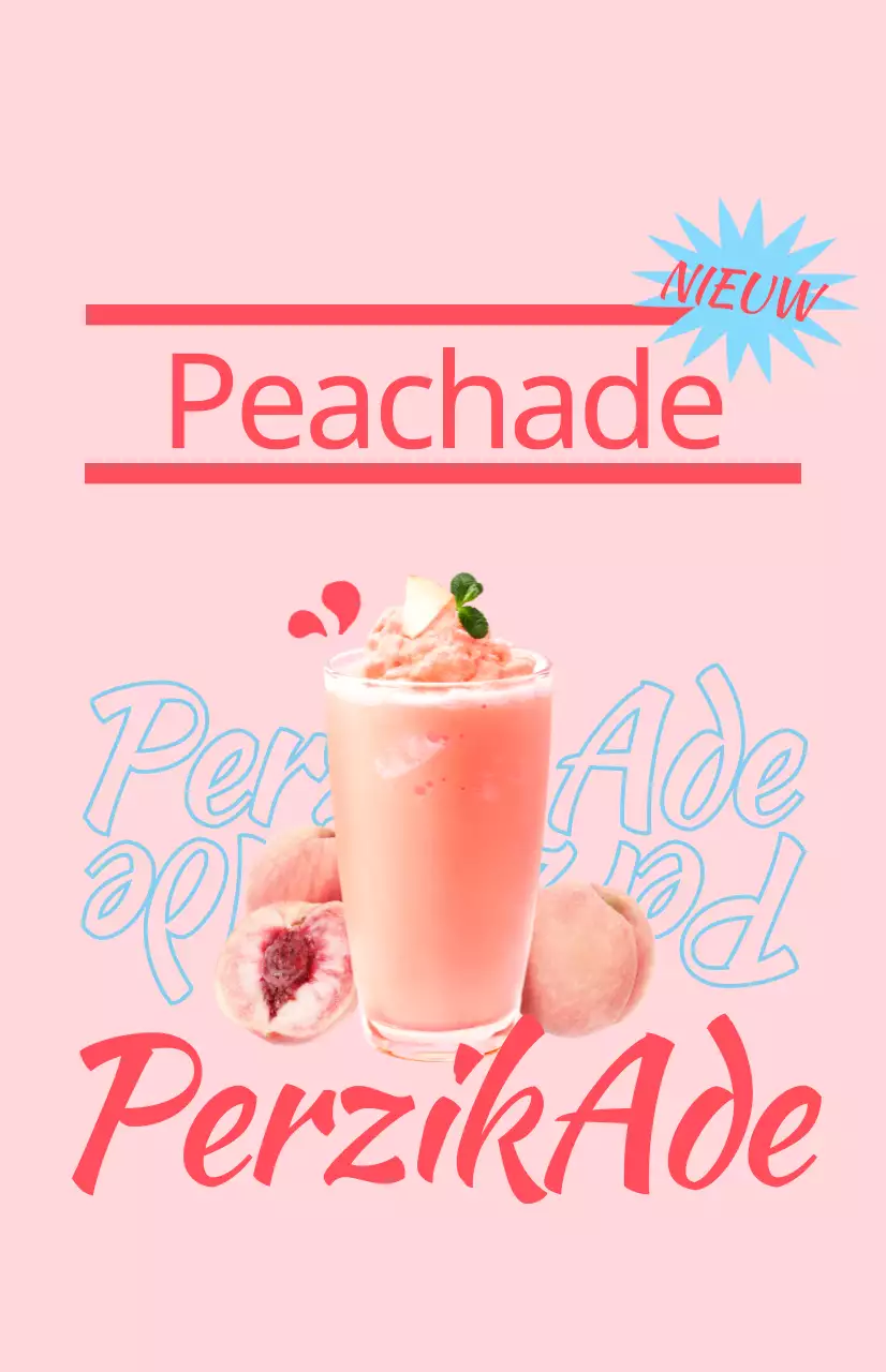 Promoot het menu van je café met kleurrijke geïllustreerde afbeeldingen van drankjes en tekst