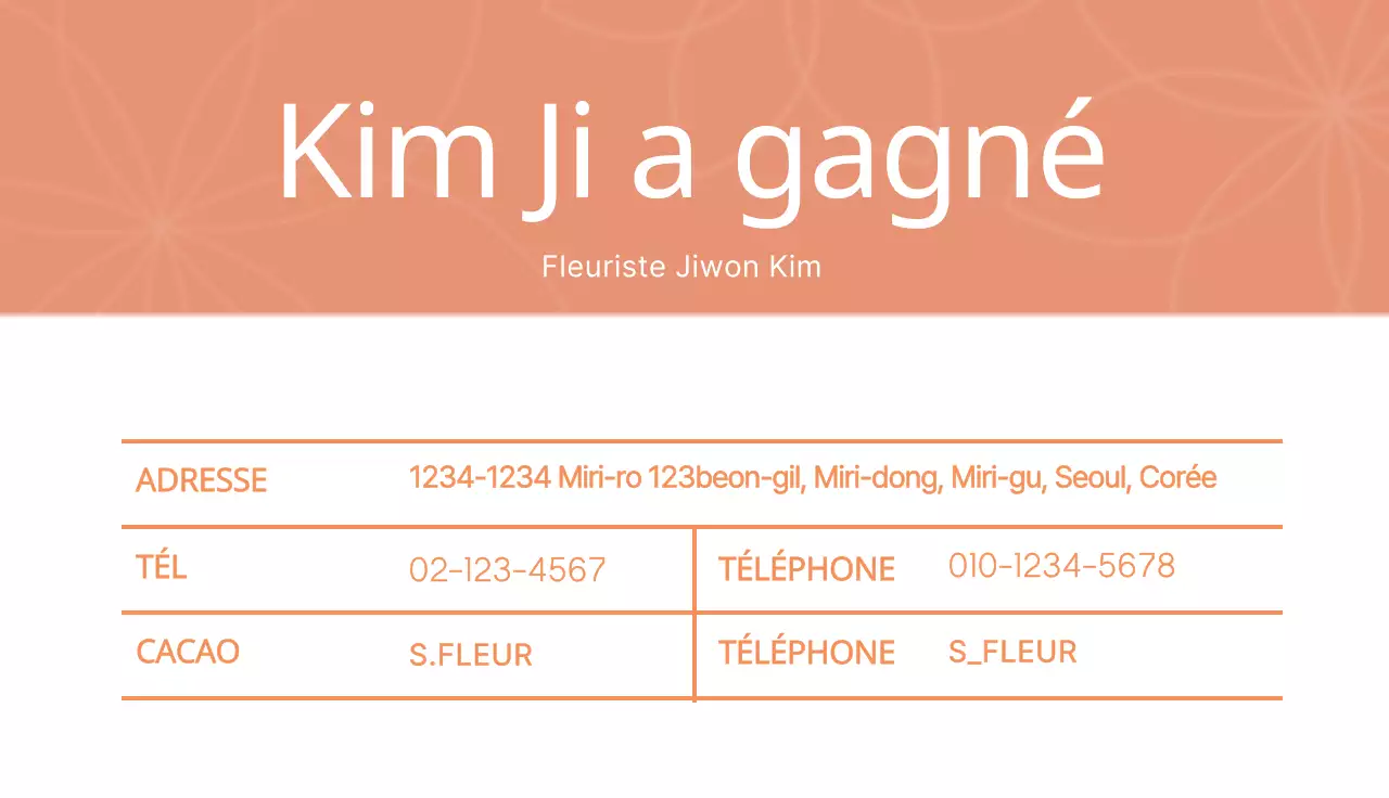 Cartes de visite de fleuriste