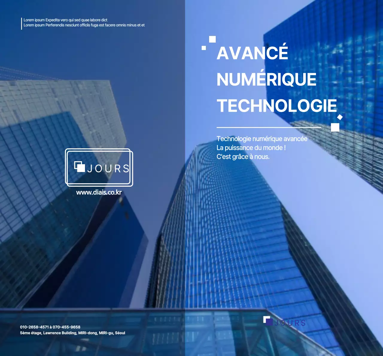 Concept global d'entreprise en bleu