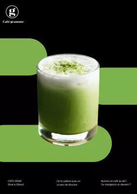 Affiche de café noir et vert