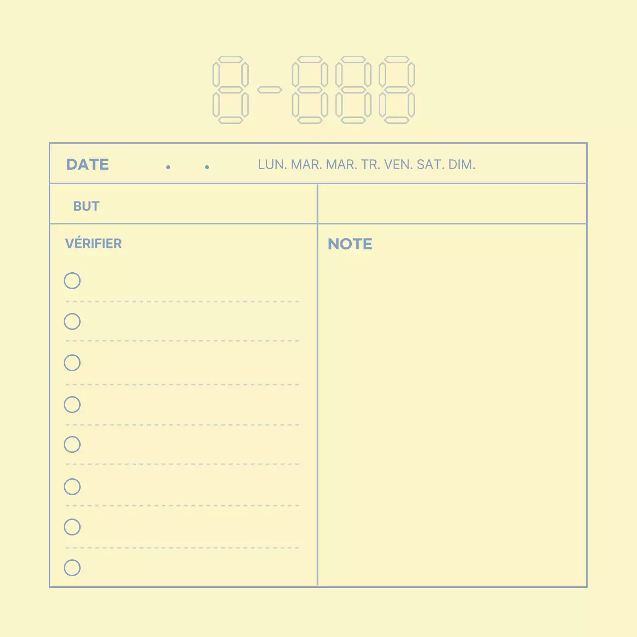 Lignes jaunes bleues Planificateur simple