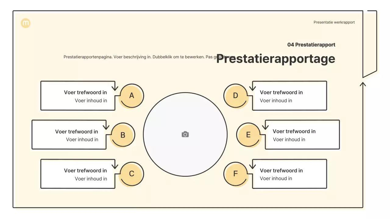 Puntvormen met pijlen in lichtgeel Zakelijk presentatiepakket
