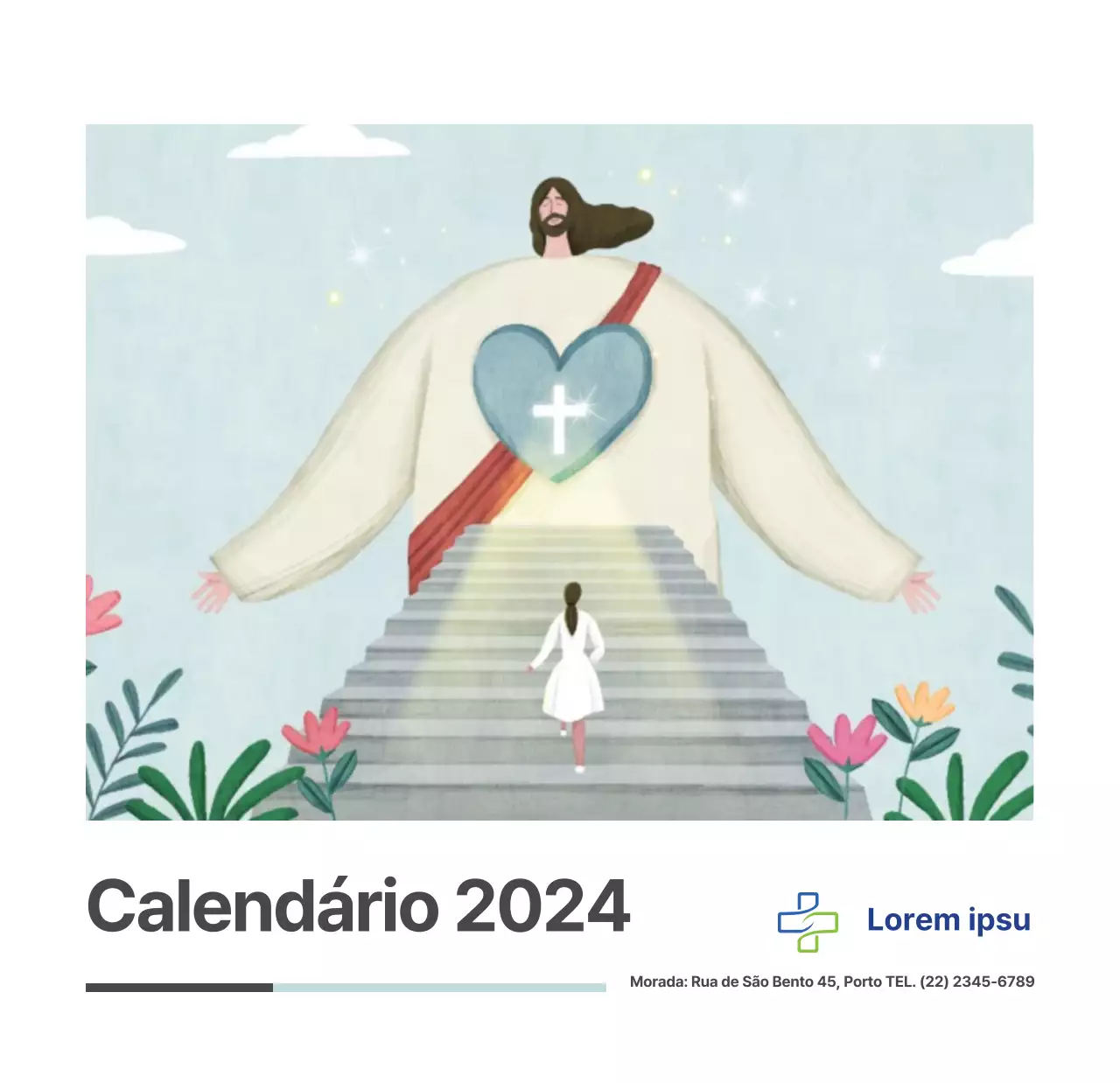  Ilustração da igreja Calendário de secretária da igreja