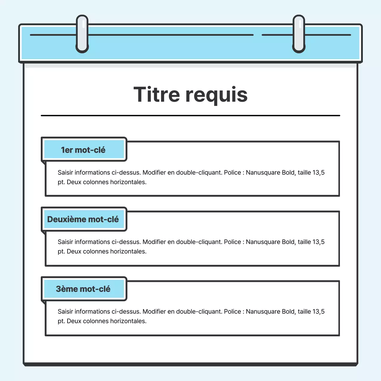 Concept de note bleu clair Carte soignée avec de jolies illustrationsNews