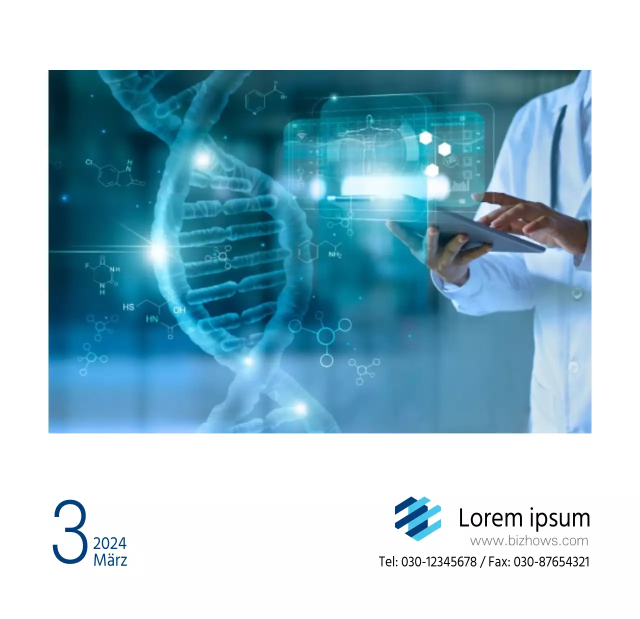 Einfacher weißer Krankenhaus-Tischkalender