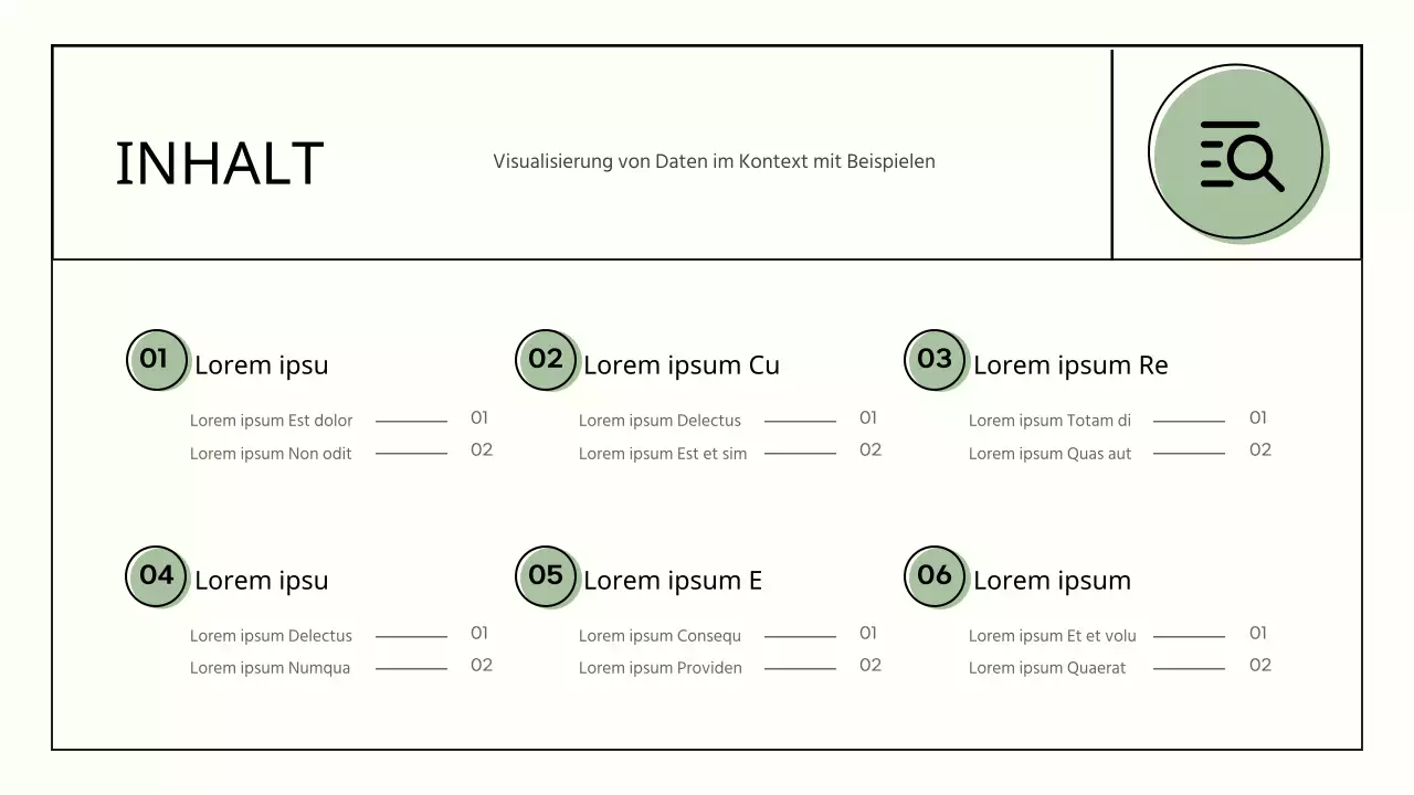 Einfache Formen in grün und beige Business-Infografik Präsentation