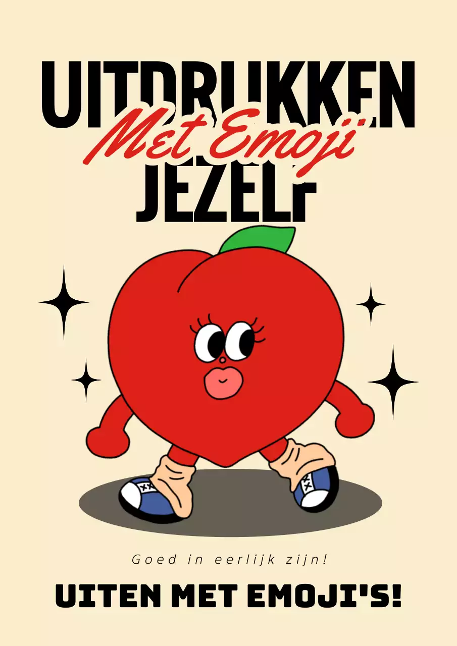 Geel en rood schattige karakters Emoji Dag post