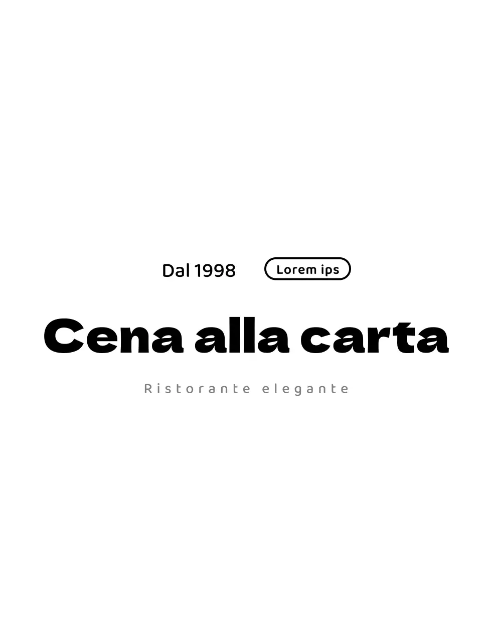 Stile semplice del logo del ristorante in bianco e nero