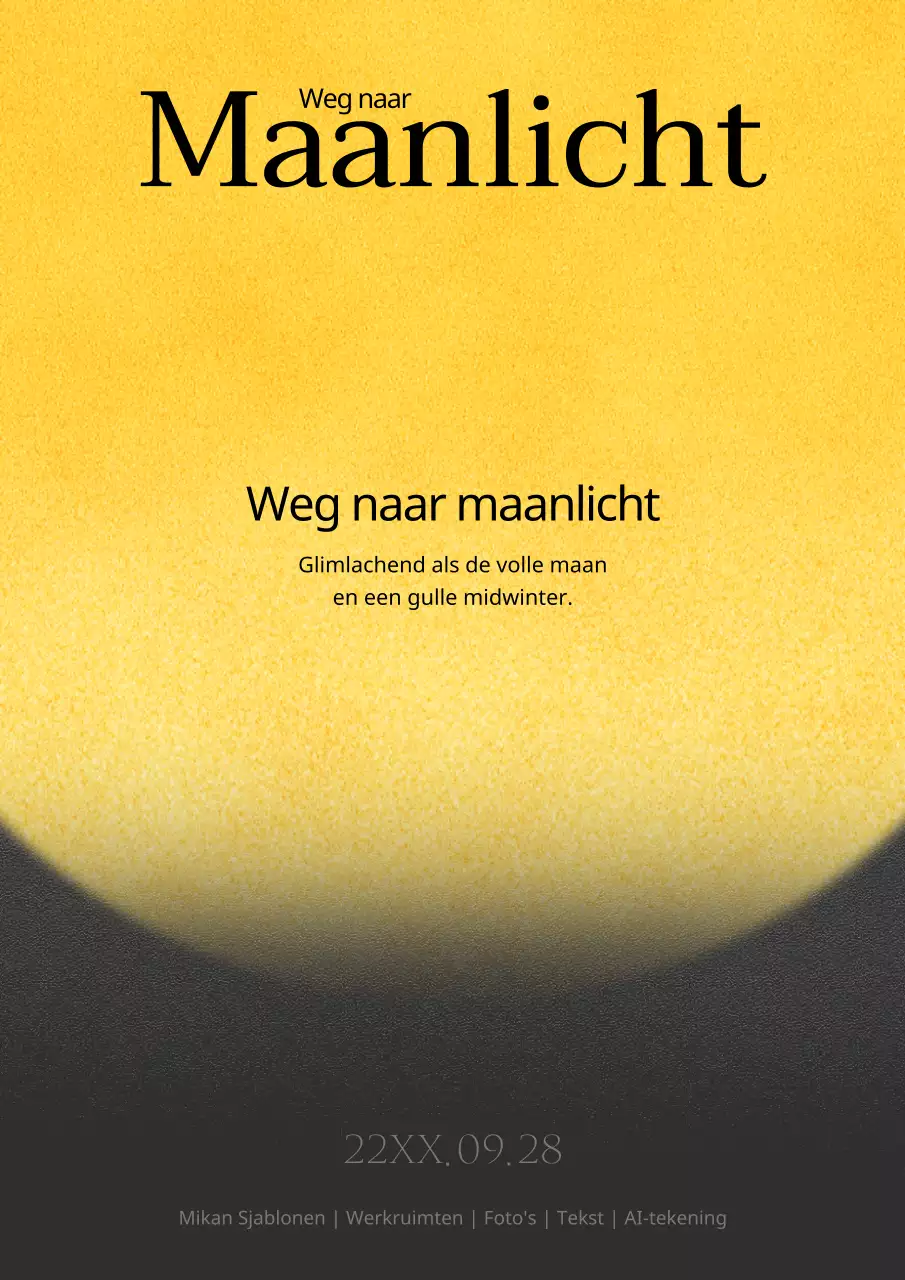 Luxe uitnodiging voor Chuseok volle maan in geel en zwart