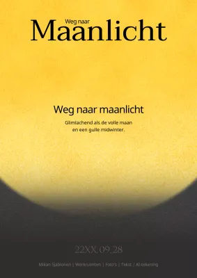 Luxe uitnodiging voor Chuseok volle maan in geel en zwart