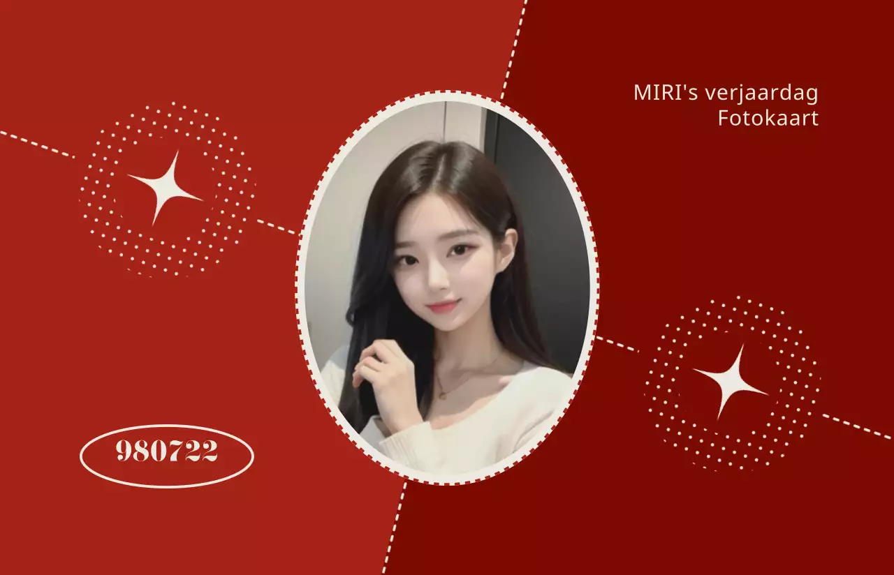 Strakke, stijlvolle fotokaarten in beige en rood