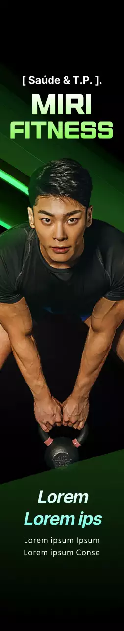 PT de fitness promocional em preto e verde fluorescente