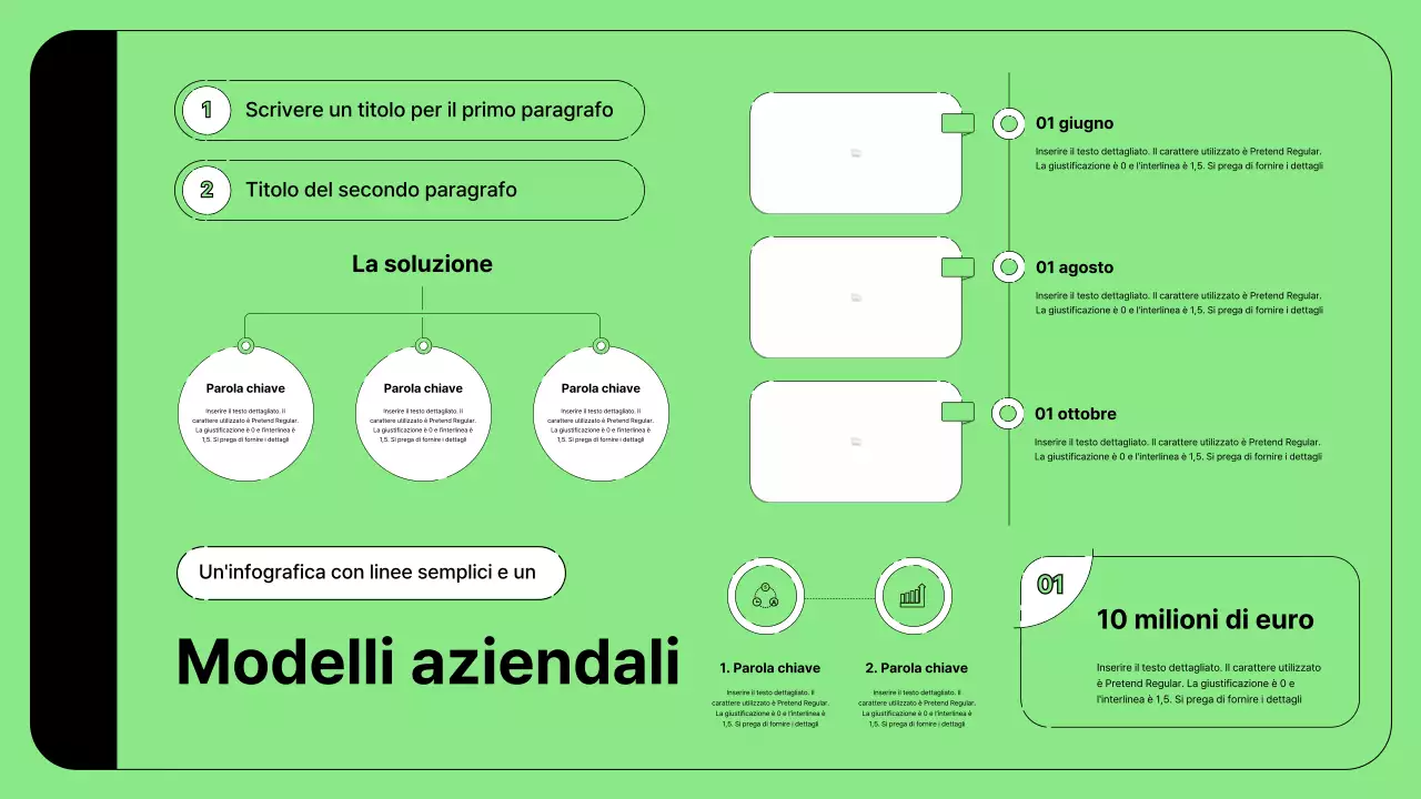 Illustrazione aziendale con linee semplici in verde
