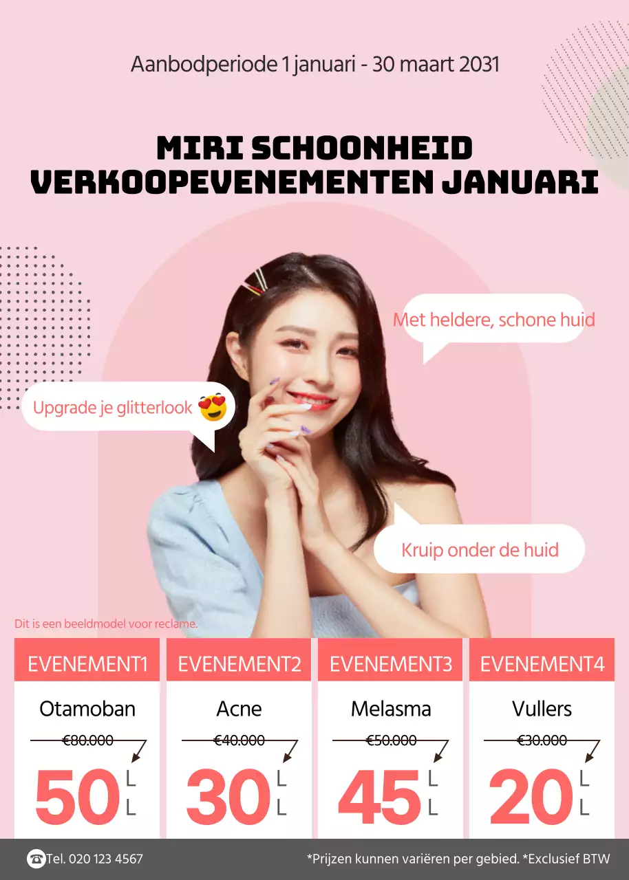 Schoonheidsuitverkoop gemarkeerd met roze tekstballon