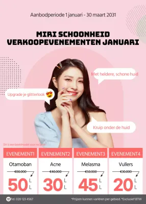 Schoonheidsuitverkoop gemarkeerd met roze tekstballon