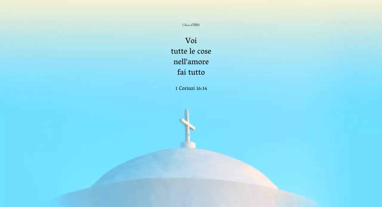 Versetti biblici emozionali su sfondo azzurro di una chiesa