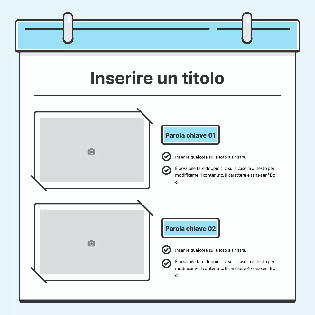 Nota azzurra Concept Biglietto ordinato con simpatiche illustrazioniNews