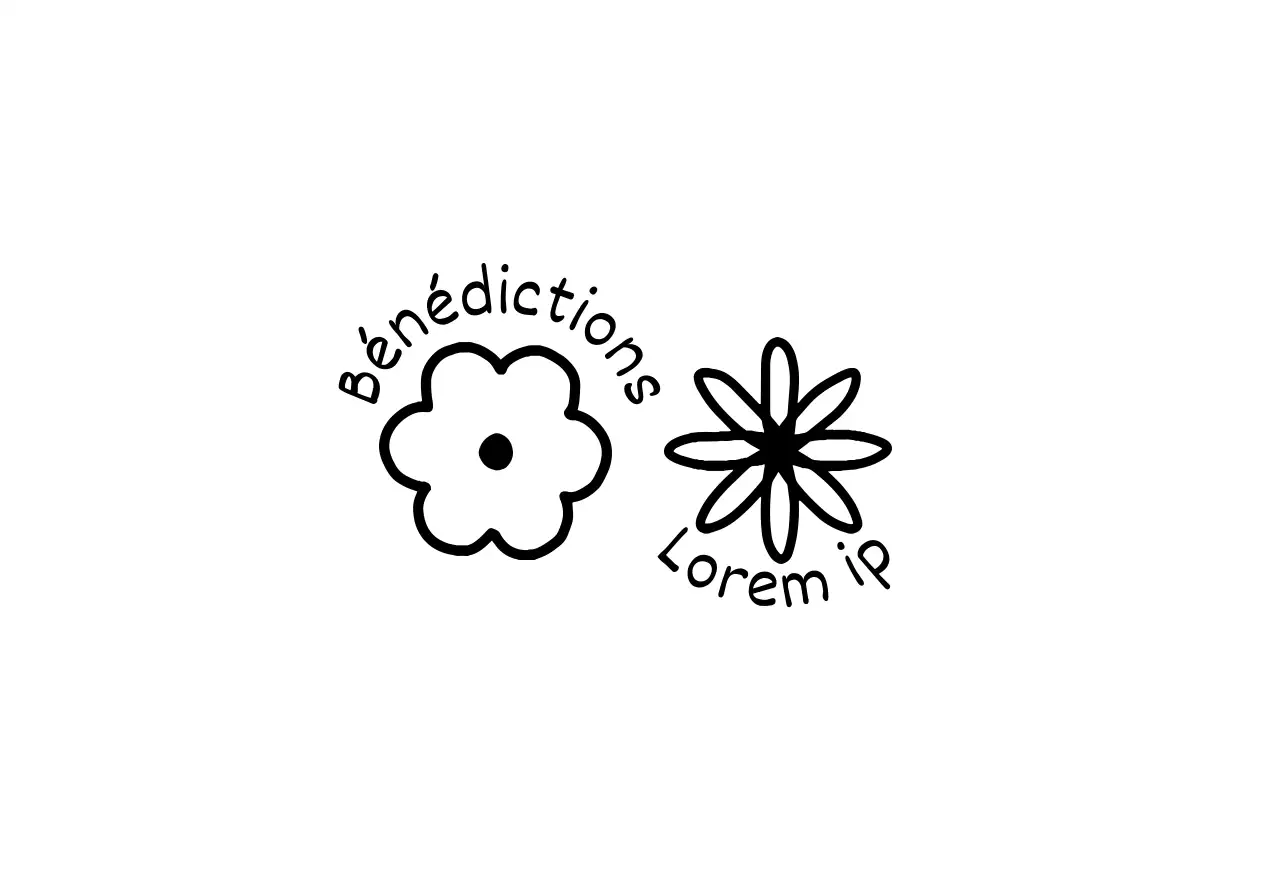 Enveloppe illustrée à la main avec texte noir et illustration florale