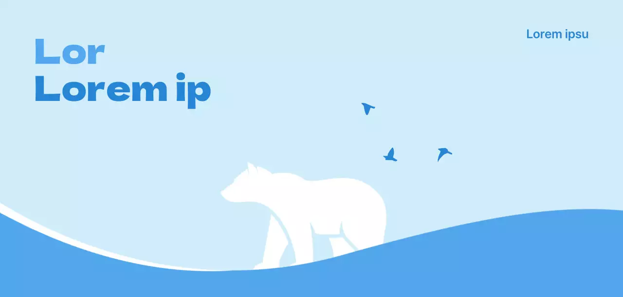 Un concept épuré pour une organisation environnementale avec l'illustration d'un ours polaire en bleu clair et bleu.