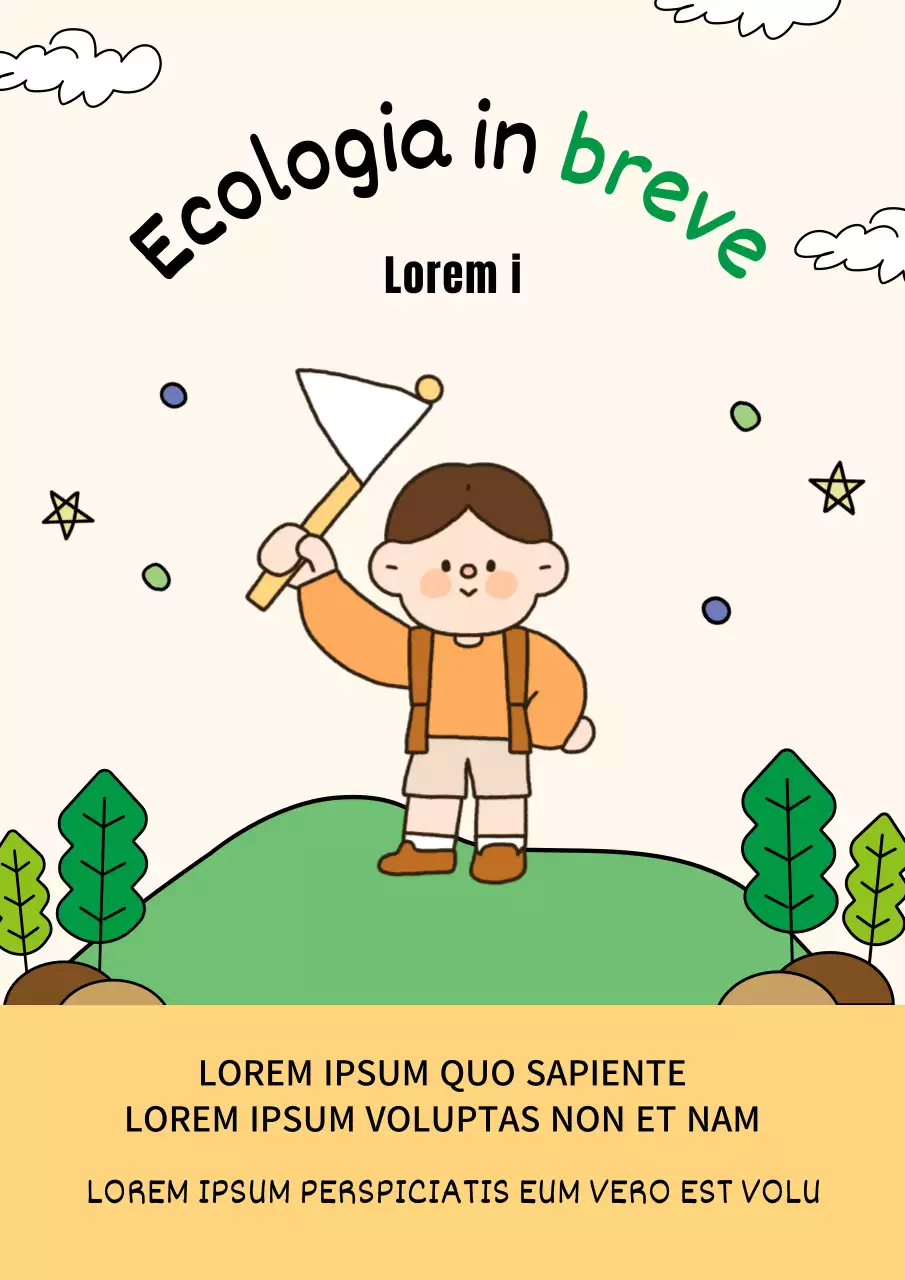 Simpatiche illustrazioni su sfondo beige avorio Lezioni di ecologia di facile comprensione